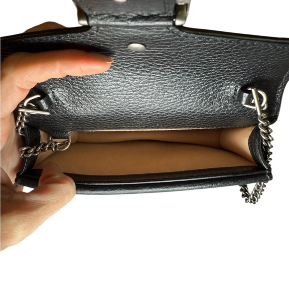 Gucci Dionysus mini bag in blk leather crystal closure crossbody shoulder clutch - Picture 10 of 15
